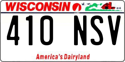WI license plate 410NSV