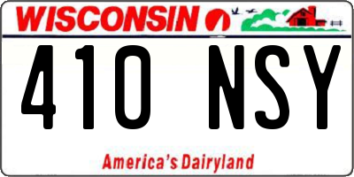 WI license plate 410NSY