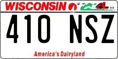 WI license plate 410NSZ