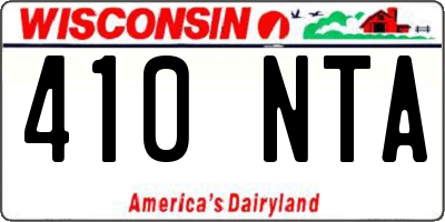 WI license plate 410NTA