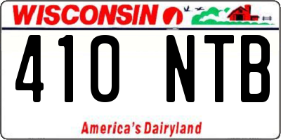 WI license plate 410NTB