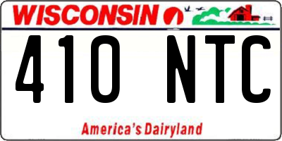 WI license plate 410NTC
