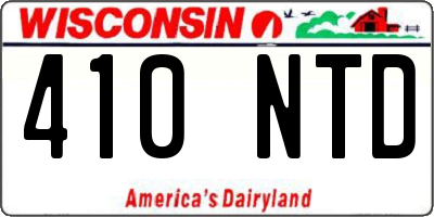 WI license plate 410NTD