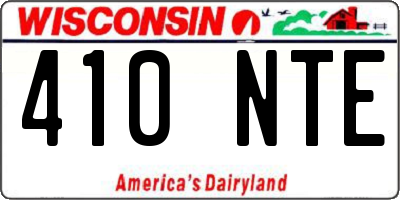WI license plate 410NTE