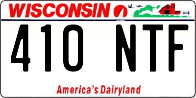 WI license plate 410NTF