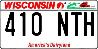 WI license plate 410NTH