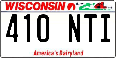 WI license plate 410NTI