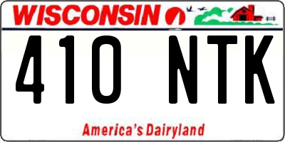 WI license plate 410NTK