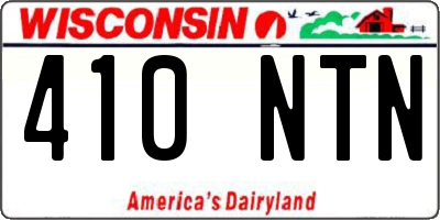 WI license plate 410NTN
