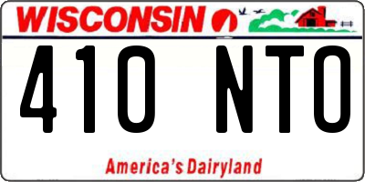 WI license plate 410NTO