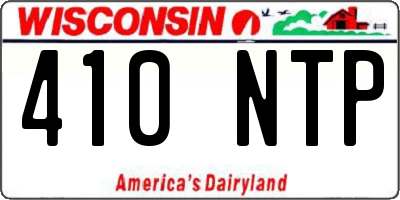 WI license plate 410NTP