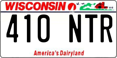 WI license plate 410NTR