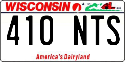 WI license plate 410NTS