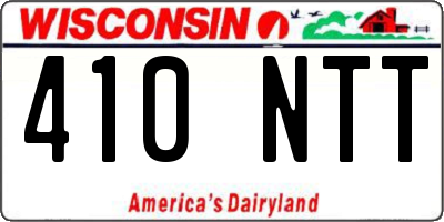 WI license plate 410NTT
