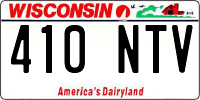 WI license plate 410NTV