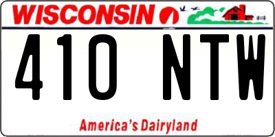 WI license plate 410NTW