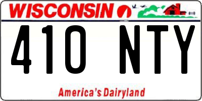 WI license plate 410NTY
