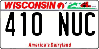WI license plate 410NUC