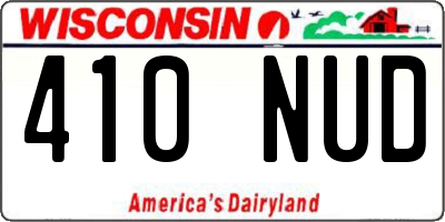 WI license plate 410NUD
