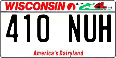 WI license plate 410NUH