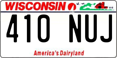 WI license plate 410NUJ