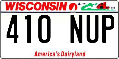 WI license plate 410NUP