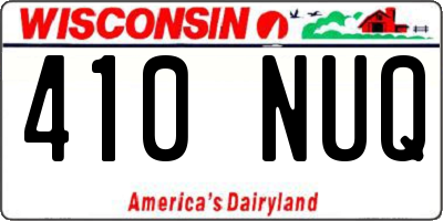 WI license plate 410NUQ