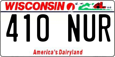 WI license plate 410NUR