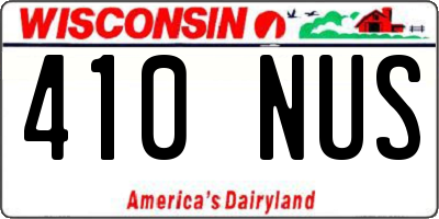 WI license plate 410NUS