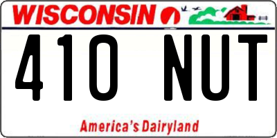 WI license plate 410NUT