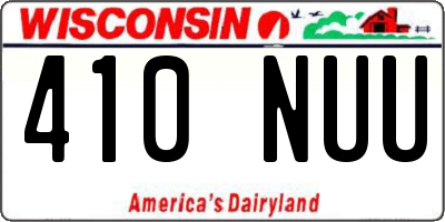 WI license plate 410NUU