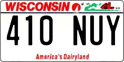 WI license plate 410NUY