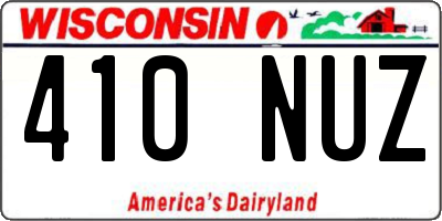 WI license plate 410NUZ