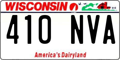 WI license plate 410NVA