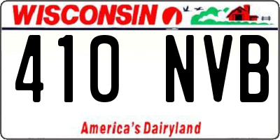 WI license plate 410NVB