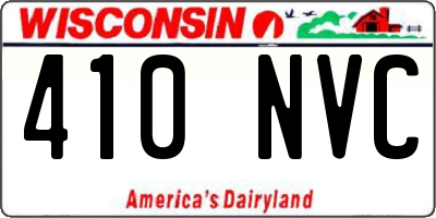 WI license plate 410NVC