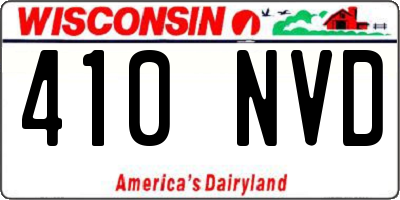 WI license plate 410NVD