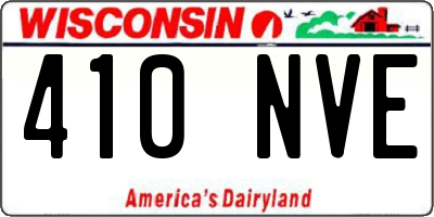 WI license plate 410NVE