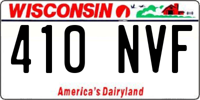 WI license plate 410NVF