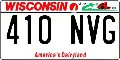 WI license plate 410NVG