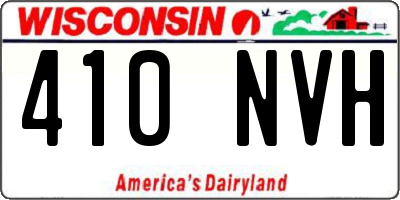 WI license plate 410NVH