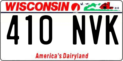 WI license plate 410NVK