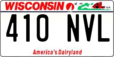 WI license plate 410NVL