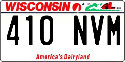 WI license plate 410NVM