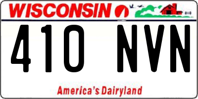 WI license plate 410NVN