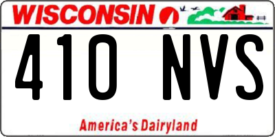 WI license plate 410NVS