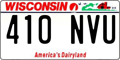 WI license plate 410NVU