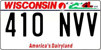 WI license plate 410NVV