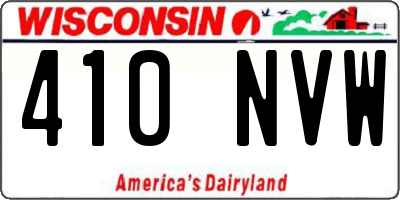 WI license plate 410NVW