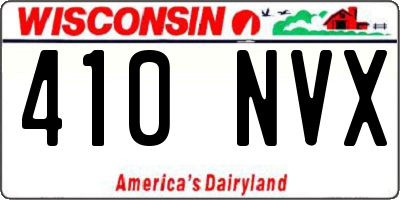 WI license plate 410NVX